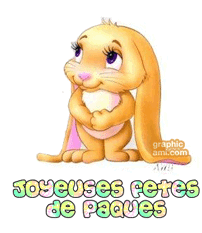 Gif animé joyeuses fêtes de Pâques lapin